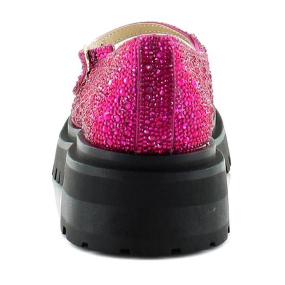 Betsey Johnson Hot Pink Beaded Mary Jane Clog Mules - Picture 7 of 8